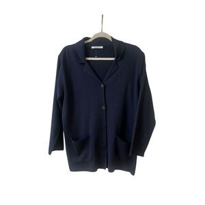 Glenfield Italian knitwear cardigan sweater navy blue